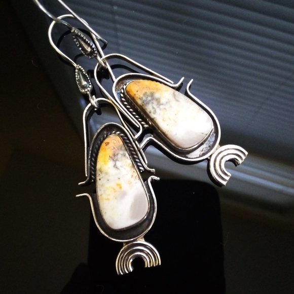 Artisan Jewelry - SouthWestern Style! BumbleBee Jasper +925 Earrings
